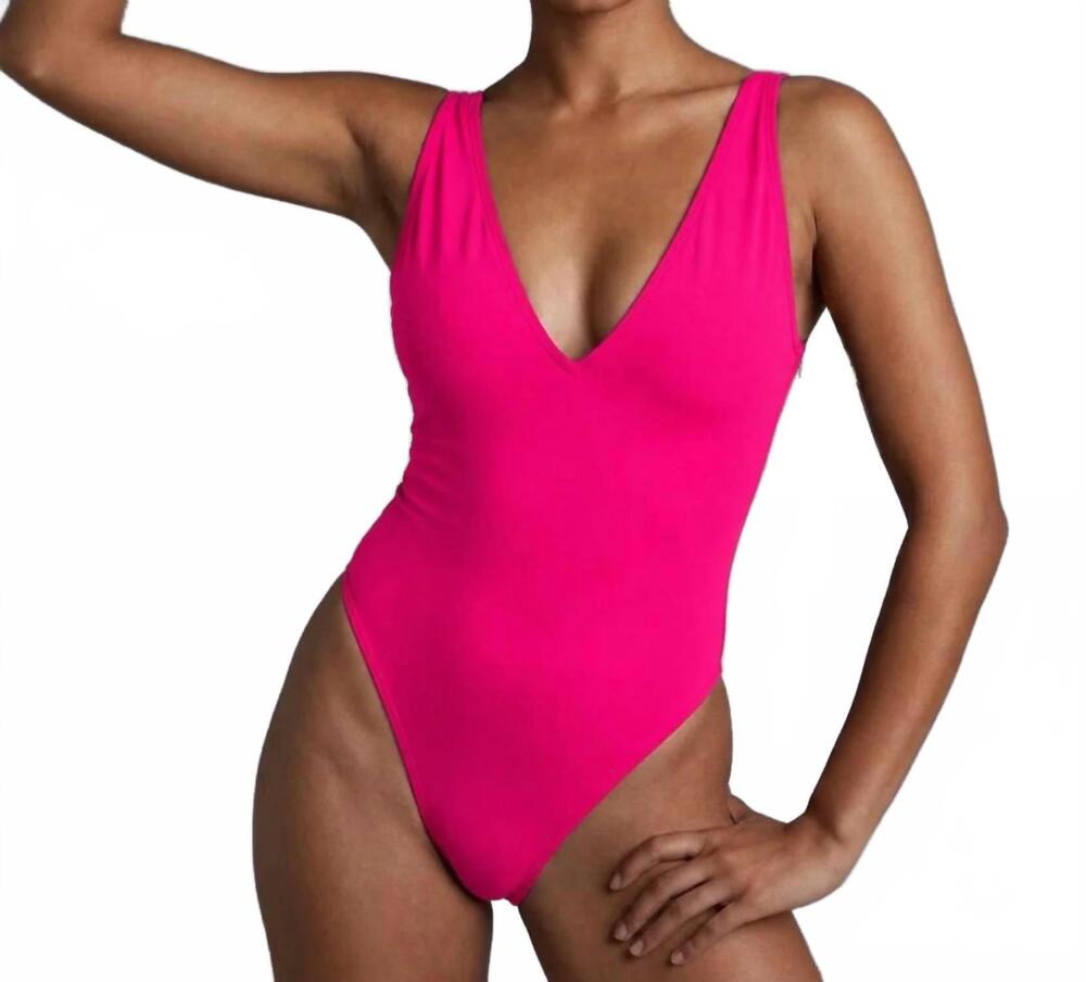 NEW TA3 hi cut plungey one piece in pink